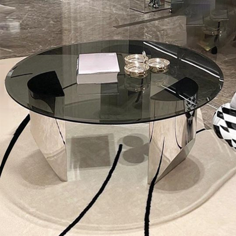 3 Legs Glass Single Coffee Table Tropical No Distressing Coffee Table