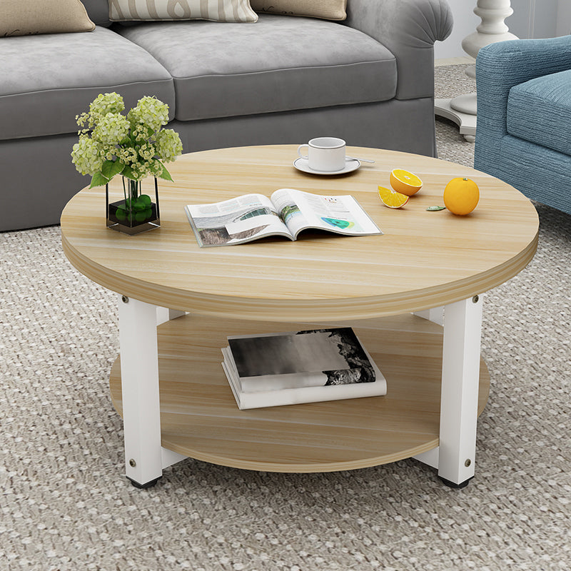 Wood Single Coffee Table No Distressing Coffee Table with Shelf