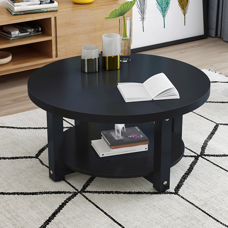 Wood Single Coffee Table No Distressing Coffee Table with Shelf