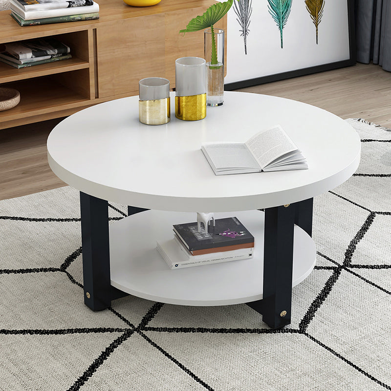 Wood Single Coffee Table No Distressing Coffee Table with Shelf