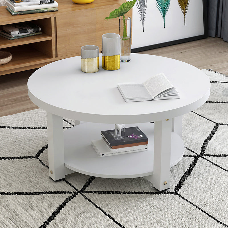 Wood Single Coffee Table No Distressing Coffee Table with Shelf