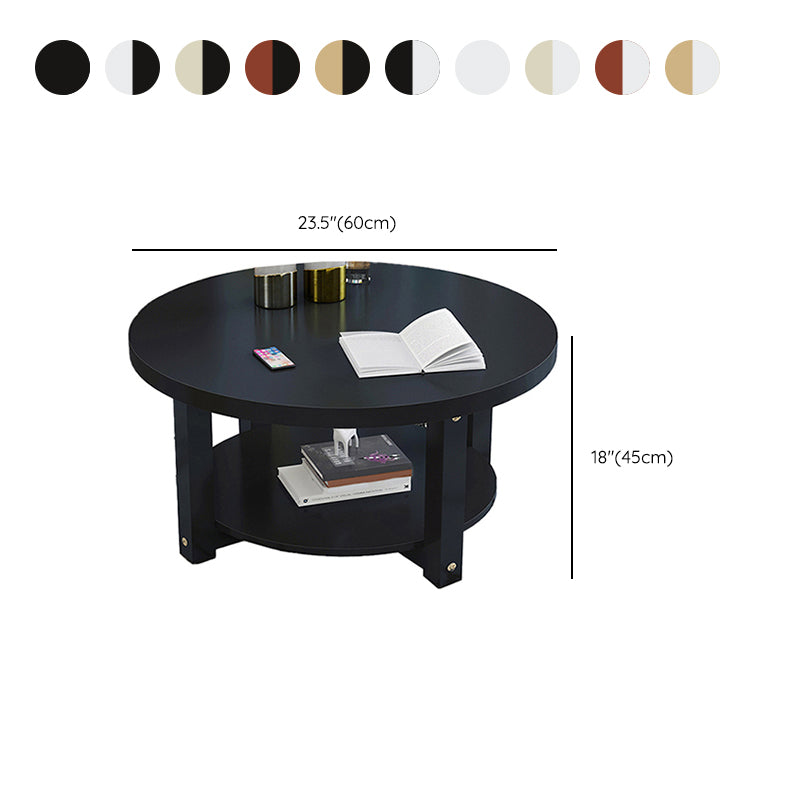 Wood Single Coffee Table No Distressing Coffee Table with Shelf