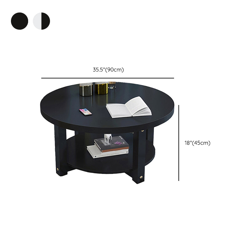 Wood Single Coffee Table No Distressing Coffee Table with Shelf