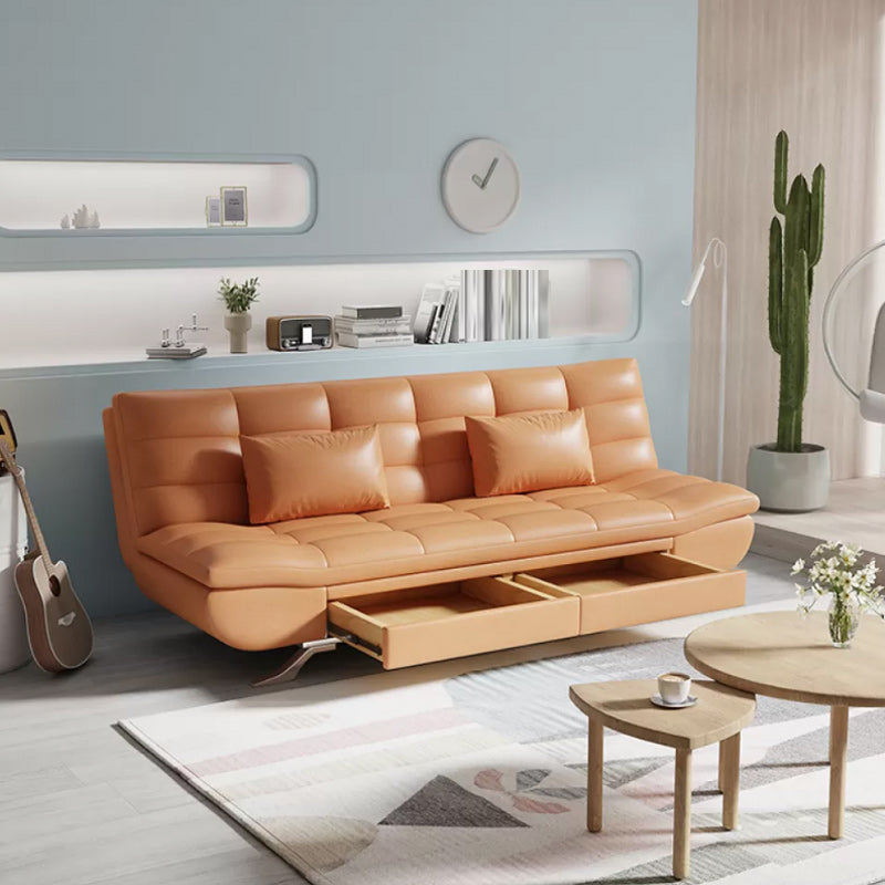 25" Wide Glam Sofa Bed Futon Cushion Back Sleeper Sofa with Storage