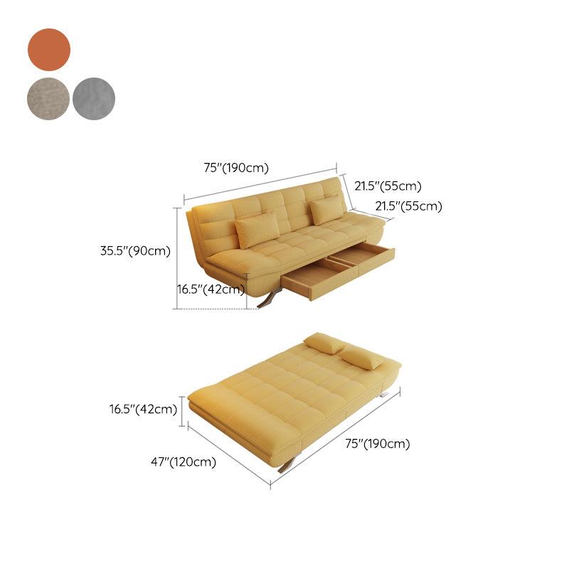 25" Wide Glam Sofa Bed Futon Cushion Back Sleeper Sofa with Storage