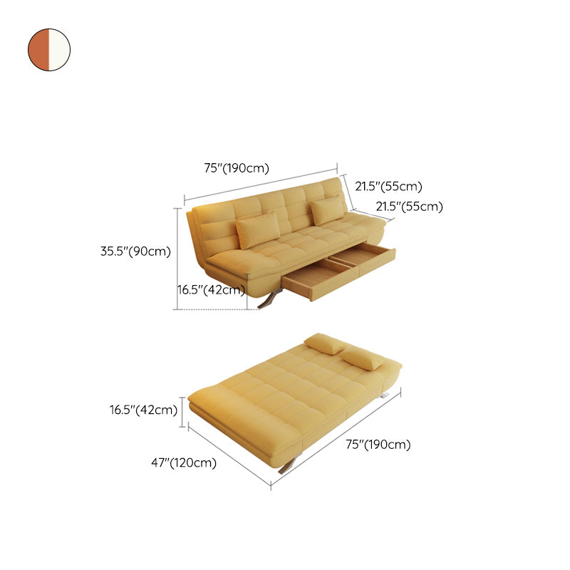 25" Wide Glam Sofa Bed Futon Cushion Back Sleeper Sofa with Storage