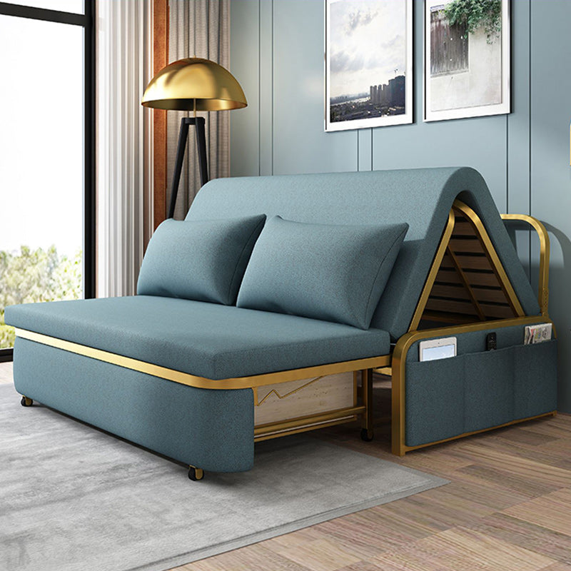 35" Wide Glam Futon Sofa Bed Folding Pillow Included Sleeper Sofa