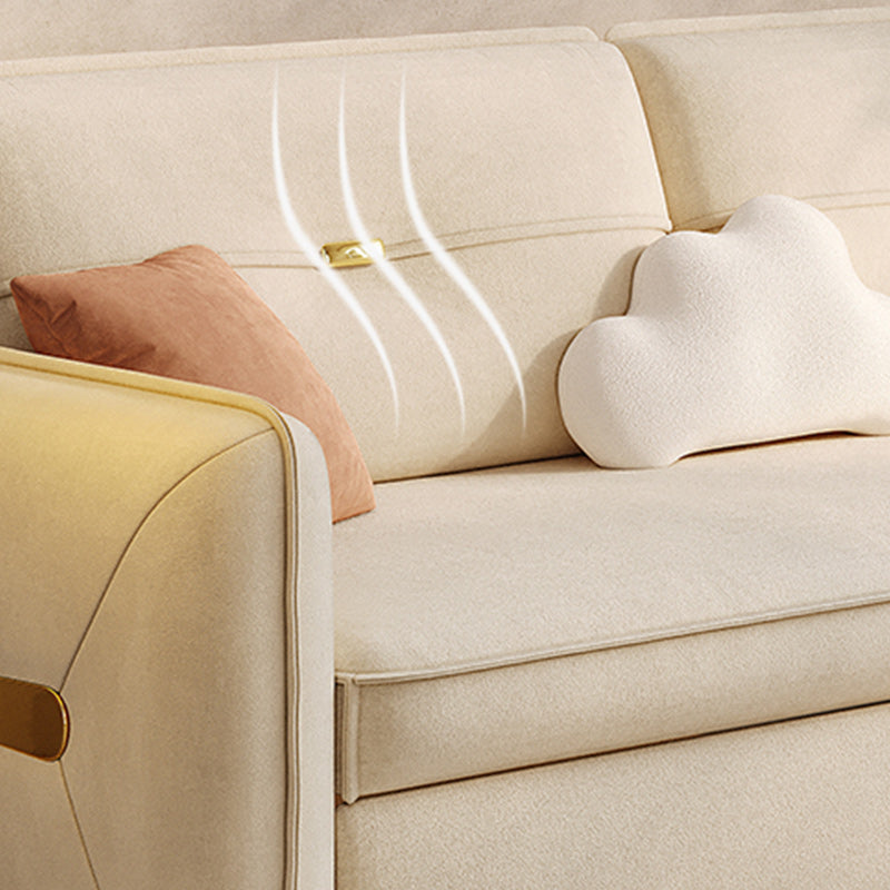 Square Arms Sofa Futon Pillow Included Futon Sofa Bed with Storage