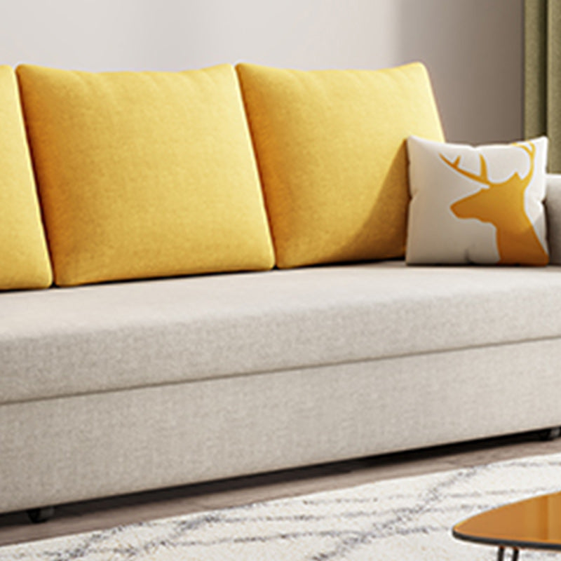 32" Wide Contemporary Sofa Bed Pillow Included White Sleeper Sofa