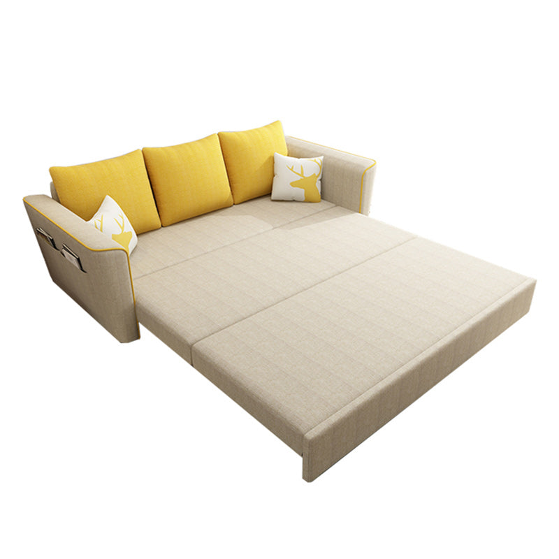 32" Wide Contemporary Sofa Bed Pillow Included White Sleeper Sofa