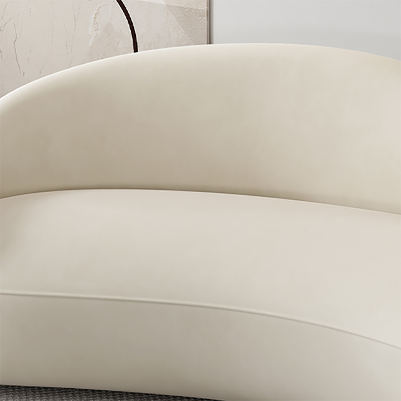 Contemporary Fabric Living Room White Cushions Tuxedo Arm Seating