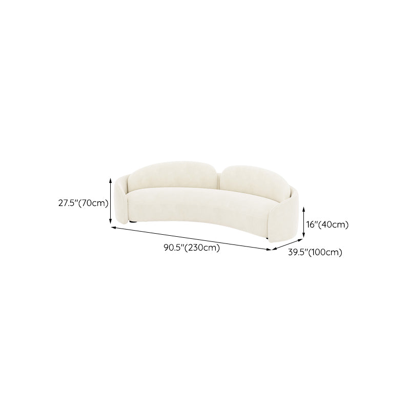 Contemporary Fabric Living Room White Cushions Tuxedo Arm Seating
