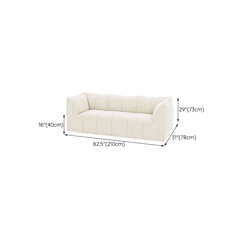 Contemporary White Cushions Flared Arm Fabric Living Room Seating