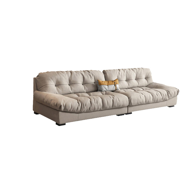 Modern White Cushions Armless Living Room Faux Leather Seating