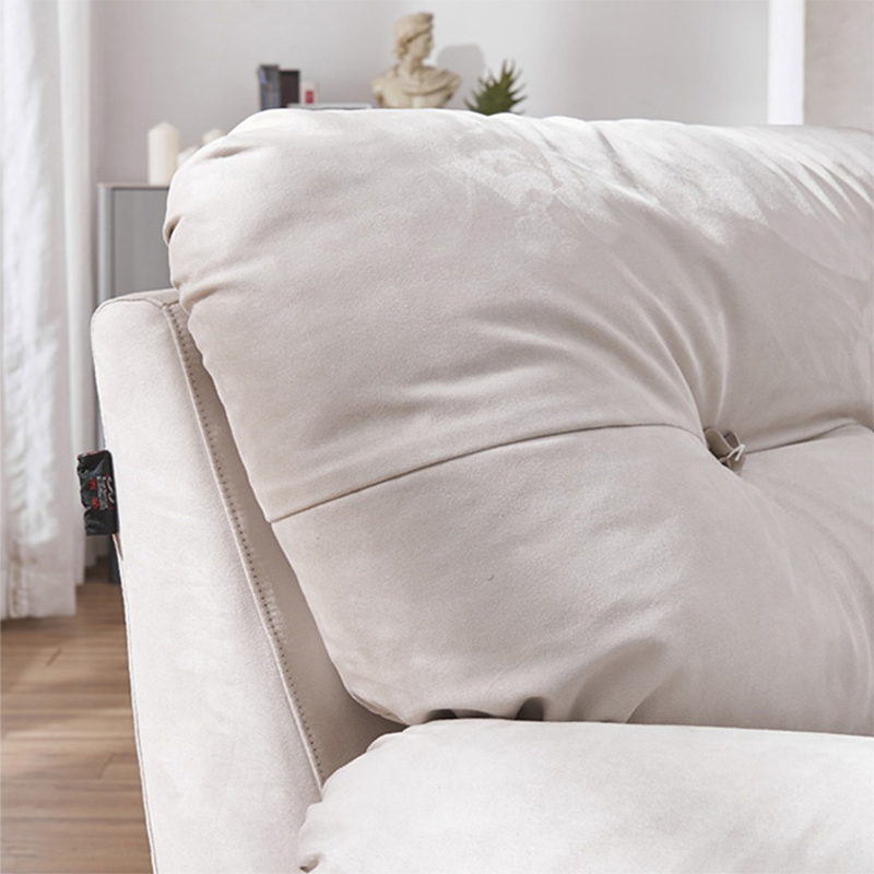 Modern White Cushions Armless Living Room Faux Leather Seating