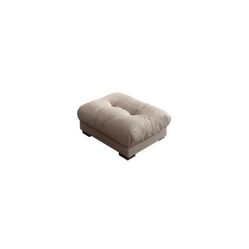 Modern White Cushions Armless Living Room Faux Leather Seating