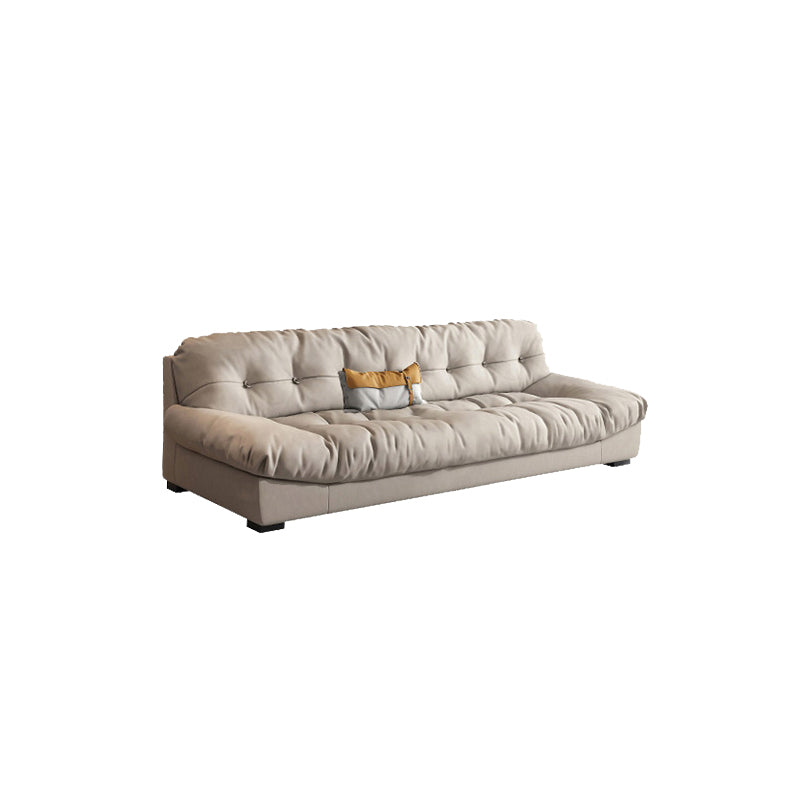 Modern White Cushions Armless Living Room Faux Leather Seating