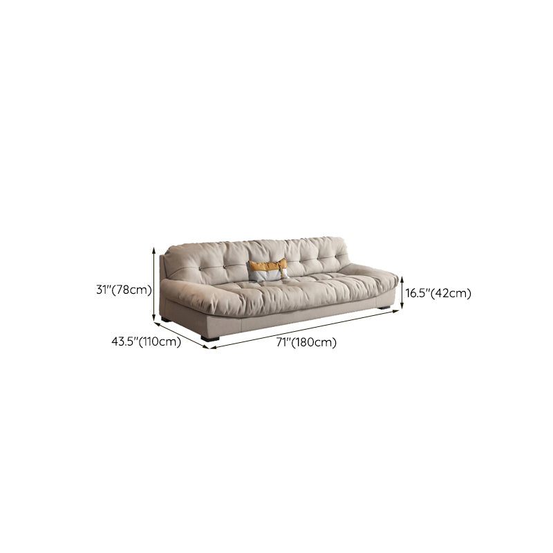 Modern White Cushions Armless Living Room Faux Leather Seating