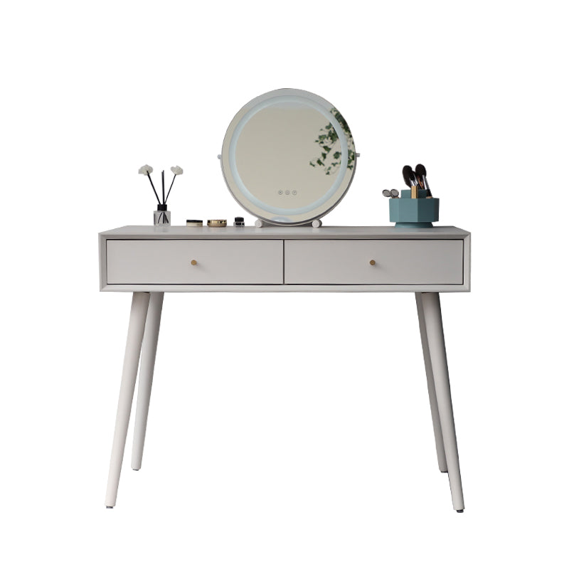 White Solid Wood Makeup Vanity Desk Table with Drawers for Bedroom
