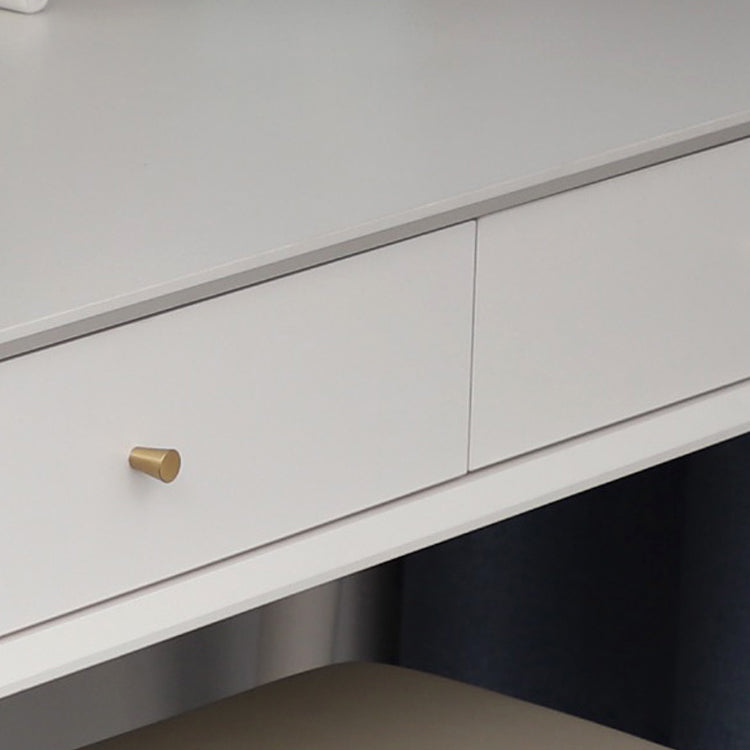 White Solid Wood Makeup Vanity Desk Table with Drawers for Bedroom