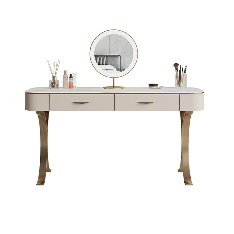 Glam Makeup Vanity Desk Table Stone Top Dressing Table with Drawer