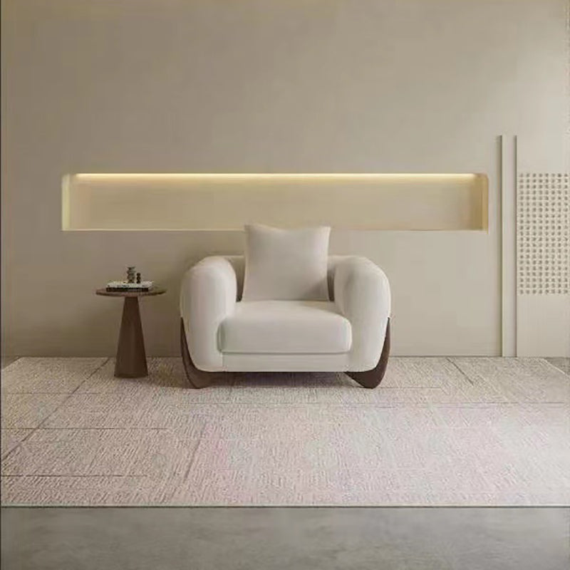 Contemporary Living Room Brown Sofa Round Arm Pillows Seating