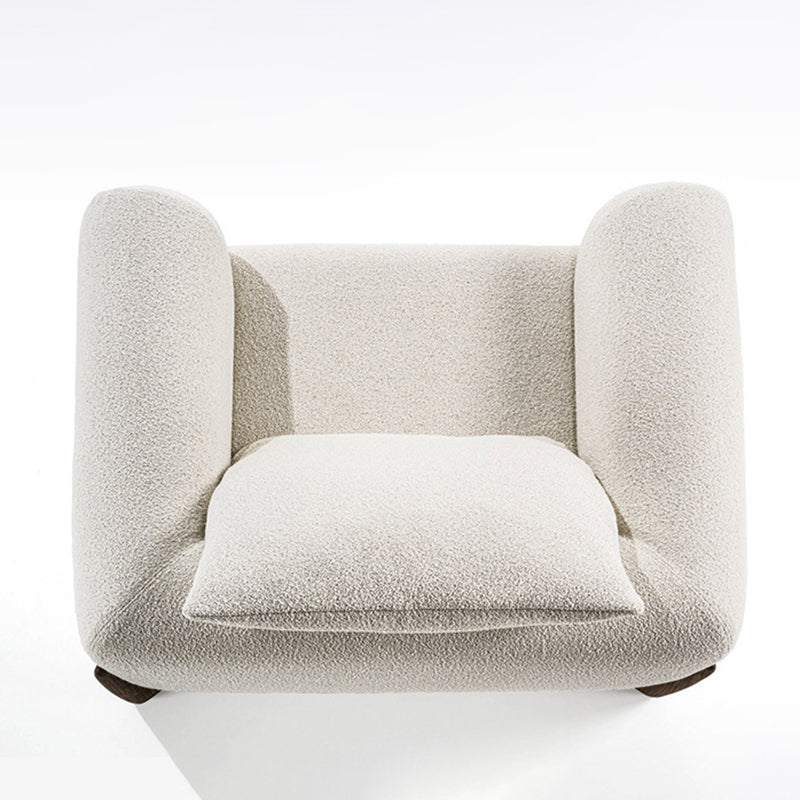 Contemporary Living Room Brown Sofa Round Arm Pillows Seating