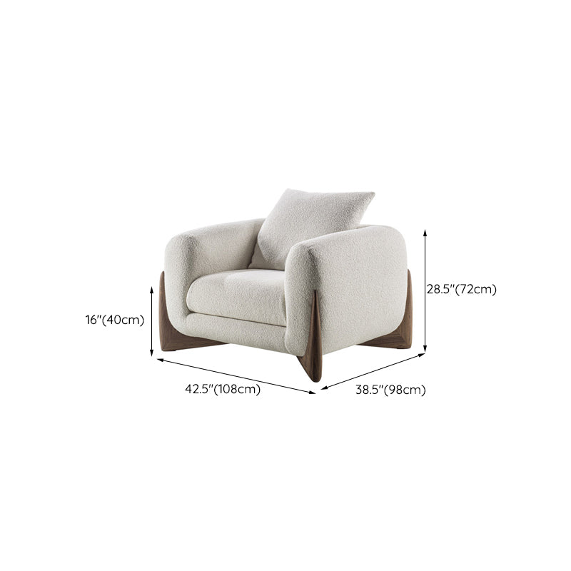 Contemporary Living Room Brown Sofa Round Arm Pillows Seating