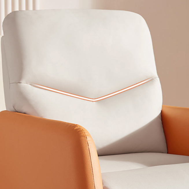 Lumbar Support Recliner Chair Solid Color Standard Recliner with Footrest