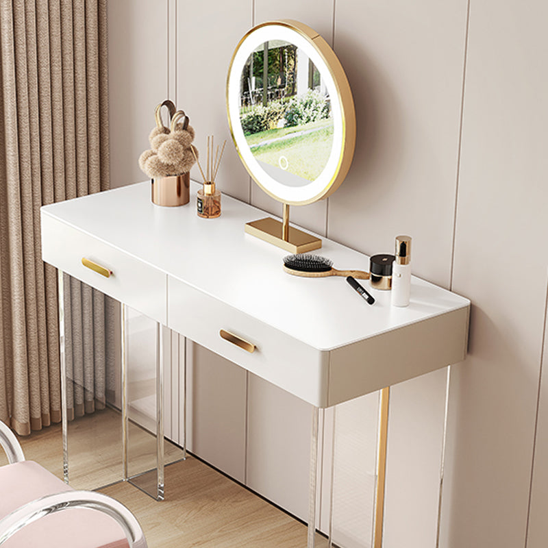 Contemporary Vanity Dressing Table with Stone Top and Acrylic Base