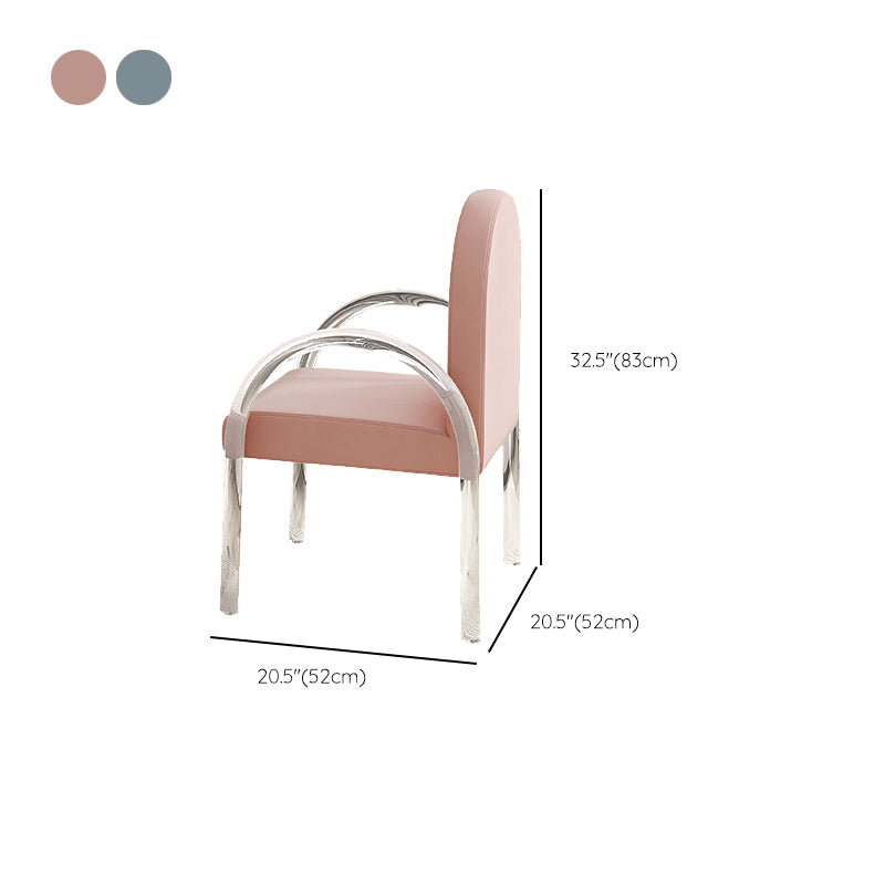 Contemporary Vanity Dressing Table with Stone Top and Acrylic Base