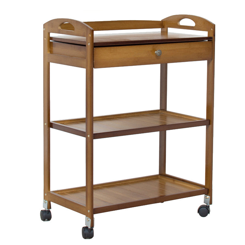 Rectangular Open Storage Prep Table Modern Dining Room Kitchen Trolley