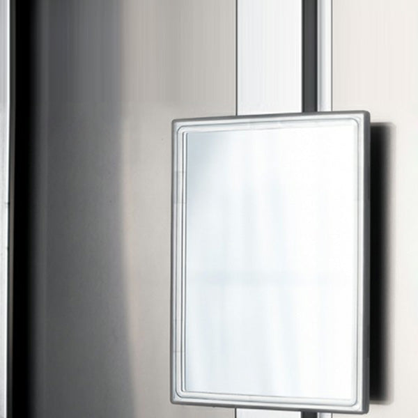 Silver Storage Cabinet with Hinged Doors Contemporary Steel Indoor Cabinet