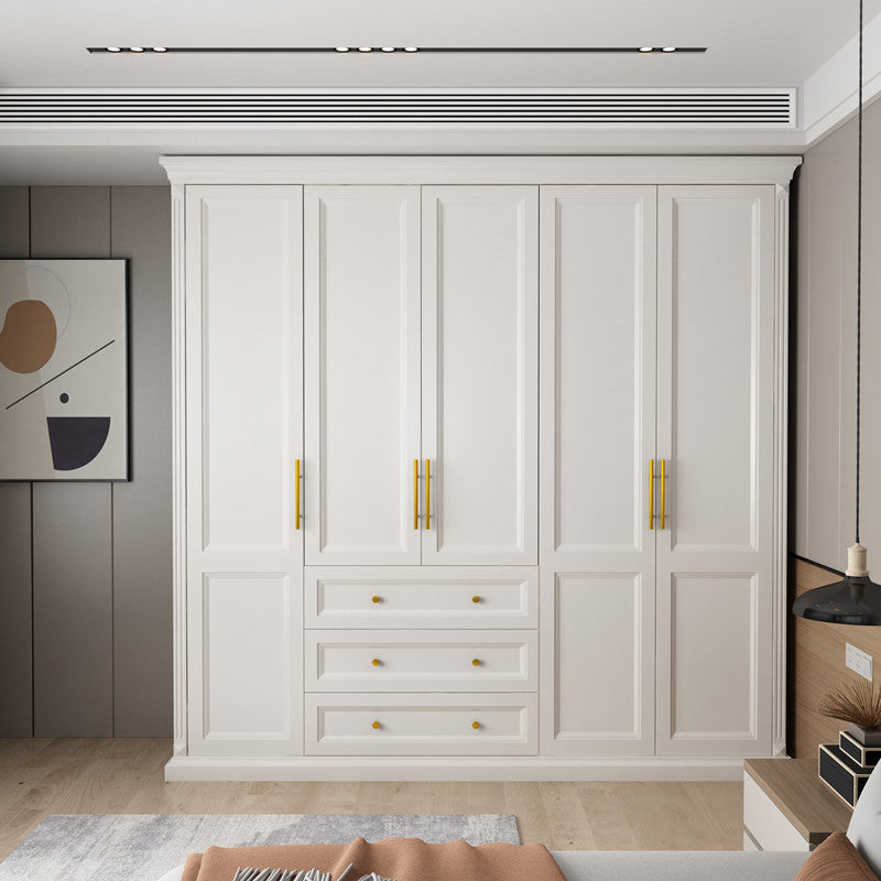 Solid Wood Wardrobe Armoire with Shelves French Country Wardrobe Cabinet