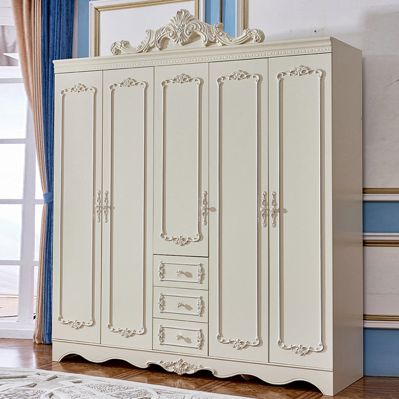 French Country Wardrobe Cabinet with Shelves Wood Wardrobe Closet