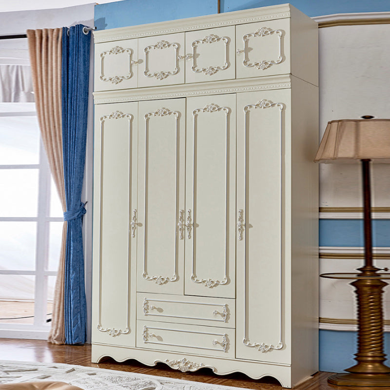 French Country Wardrobe Cabinet with Shelves Wood Wardrobe Closet