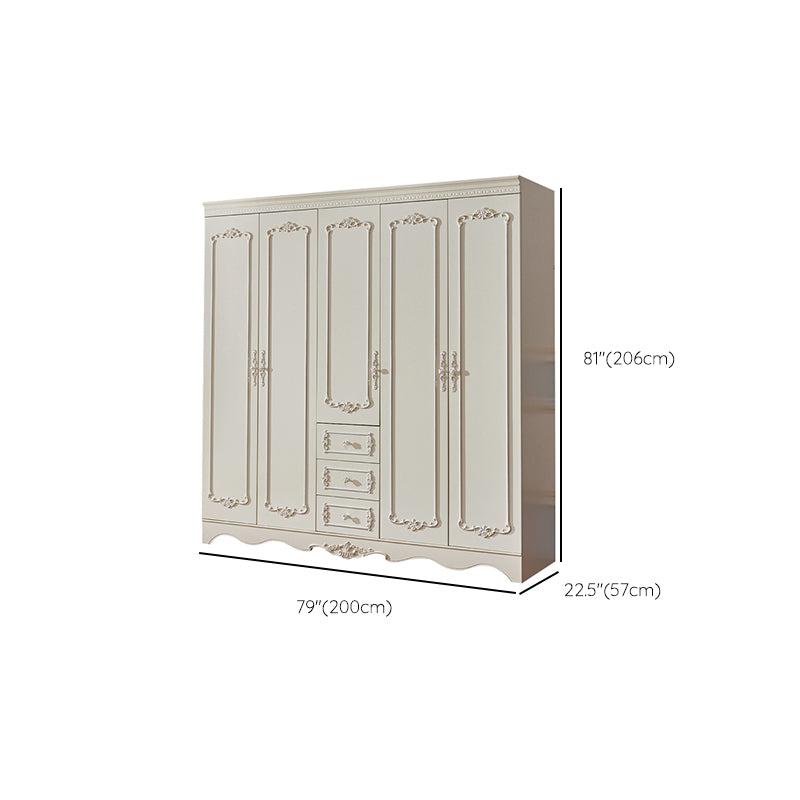 French Country Wardrobe Cabinet with Shelves Wood Wardrobe Closet