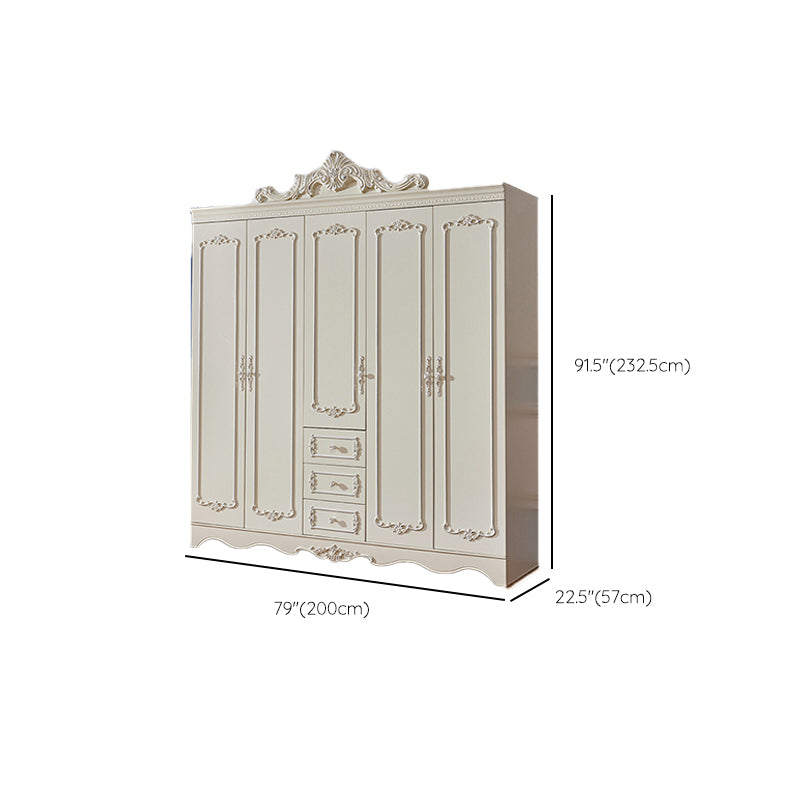 French Country Wardrobe Cabinet with Shelves Wood Wardrobe Closet