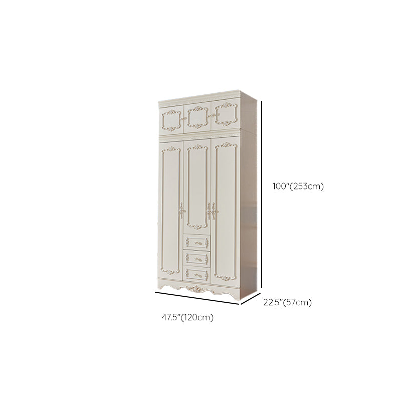 French Country Wardrobe Cabinet with Shelves Wood Wardrobe Closet