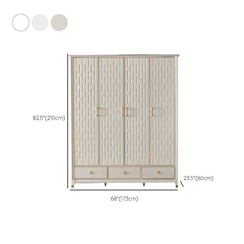 Solid Wood Wardrobe Cabinet French Country White Wardrobe Armoire