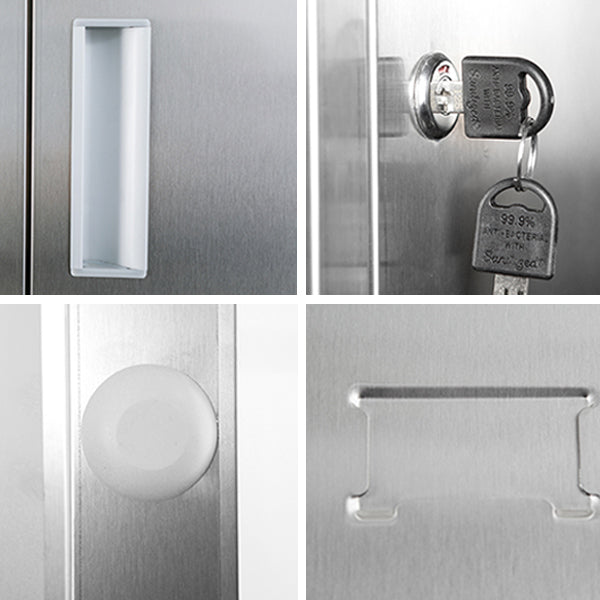 Modern Hinged Door Storage Cabinet Chrome Metal Armoire for Bathroom