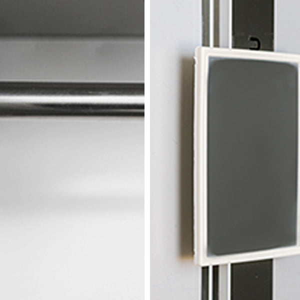 Modern Hinged Door Storage Cabinet Chrome Metal Armoire for Bathroom