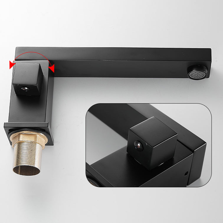 Modern Wall Mounted Metal Tub Filler 3 Holes Swivel Tub Filler Trim