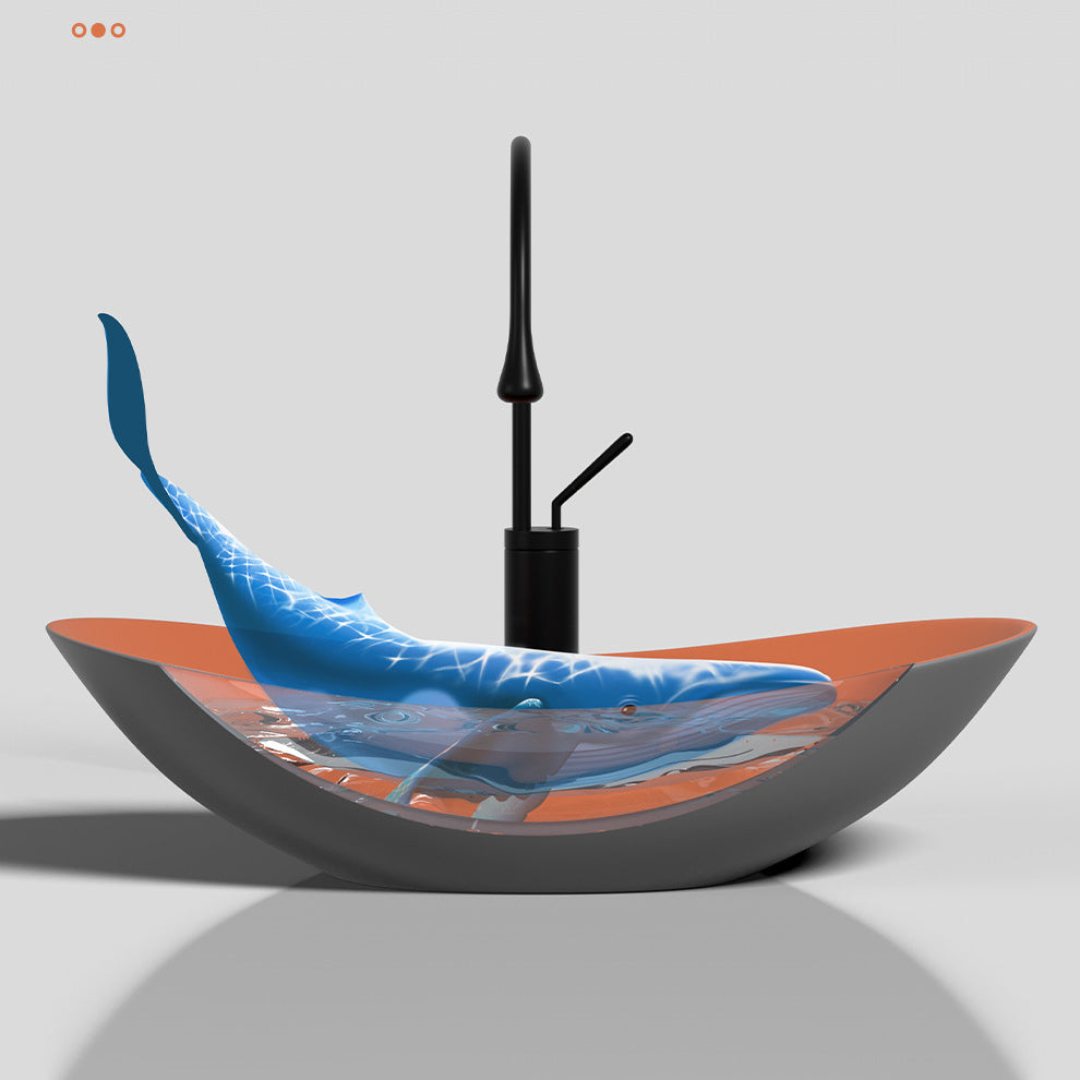 Modern Vessel Bathroom Sink Oval Porcelain with Basin and Faucet Wash Stand
