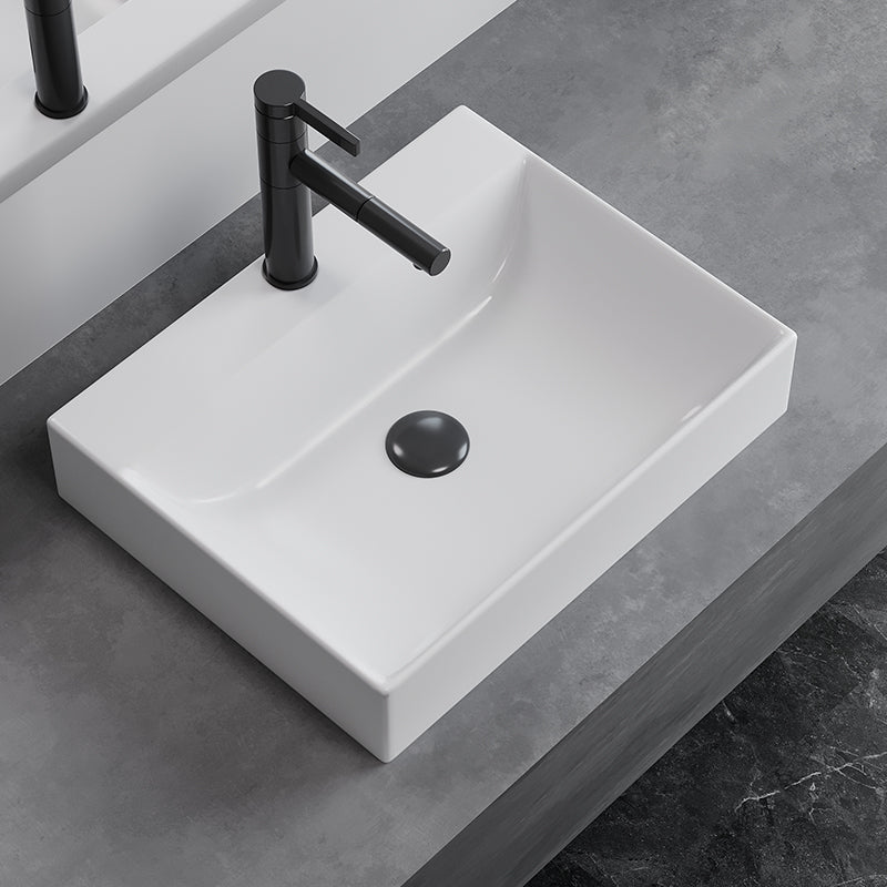 White Rectangular Trough Bathroom Sink Modern Trough Bathroom Sink
