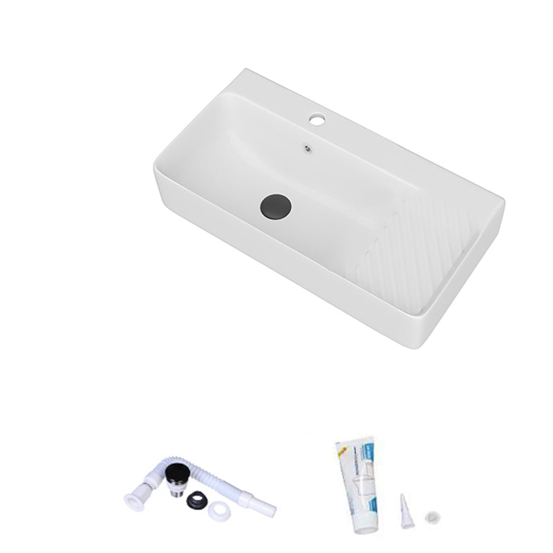 White Rectangular Trough Bathroom Sink Modern Trough Bathroom Sink