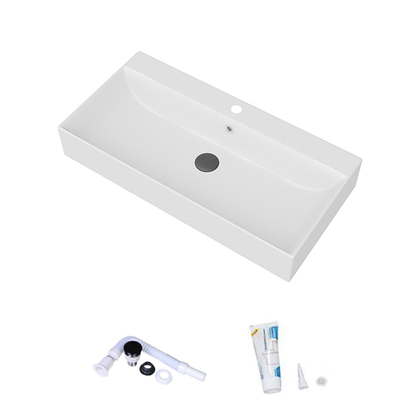 White Rectangular Trough Bathroom Sink Modern Trough Bathroom Sink