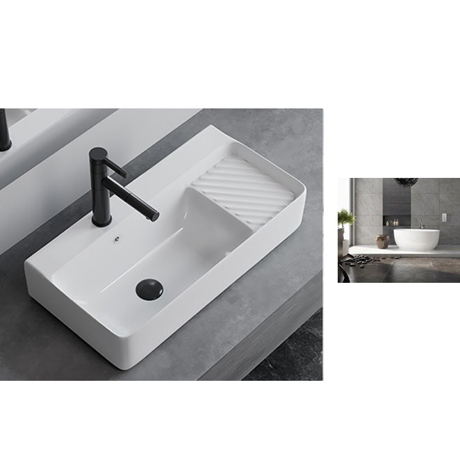 White Rectangular Trough Bathroom Sink Modern Trough Bathroom Sink