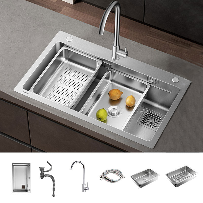 Modern Style Kitchen Sink Drop-In Stainless Steel Noise-cancelling Design Kitchen Sink