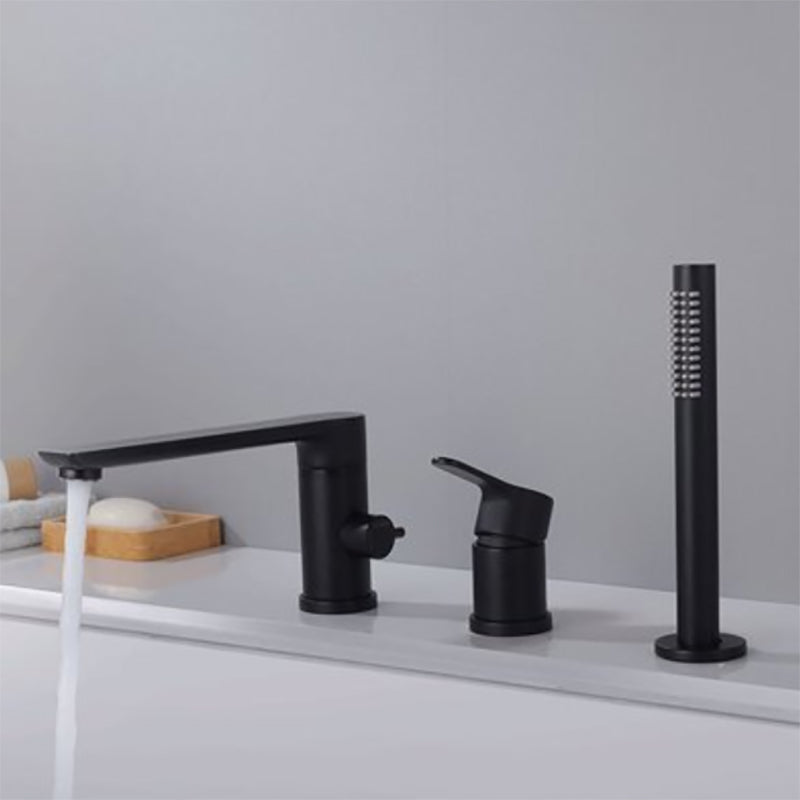 Contemporary Deck Mounted Roman Metal Tub Faucet Low Arc Roman Tub Faucet Set
